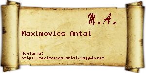 Maximovics Antal névjegykártya